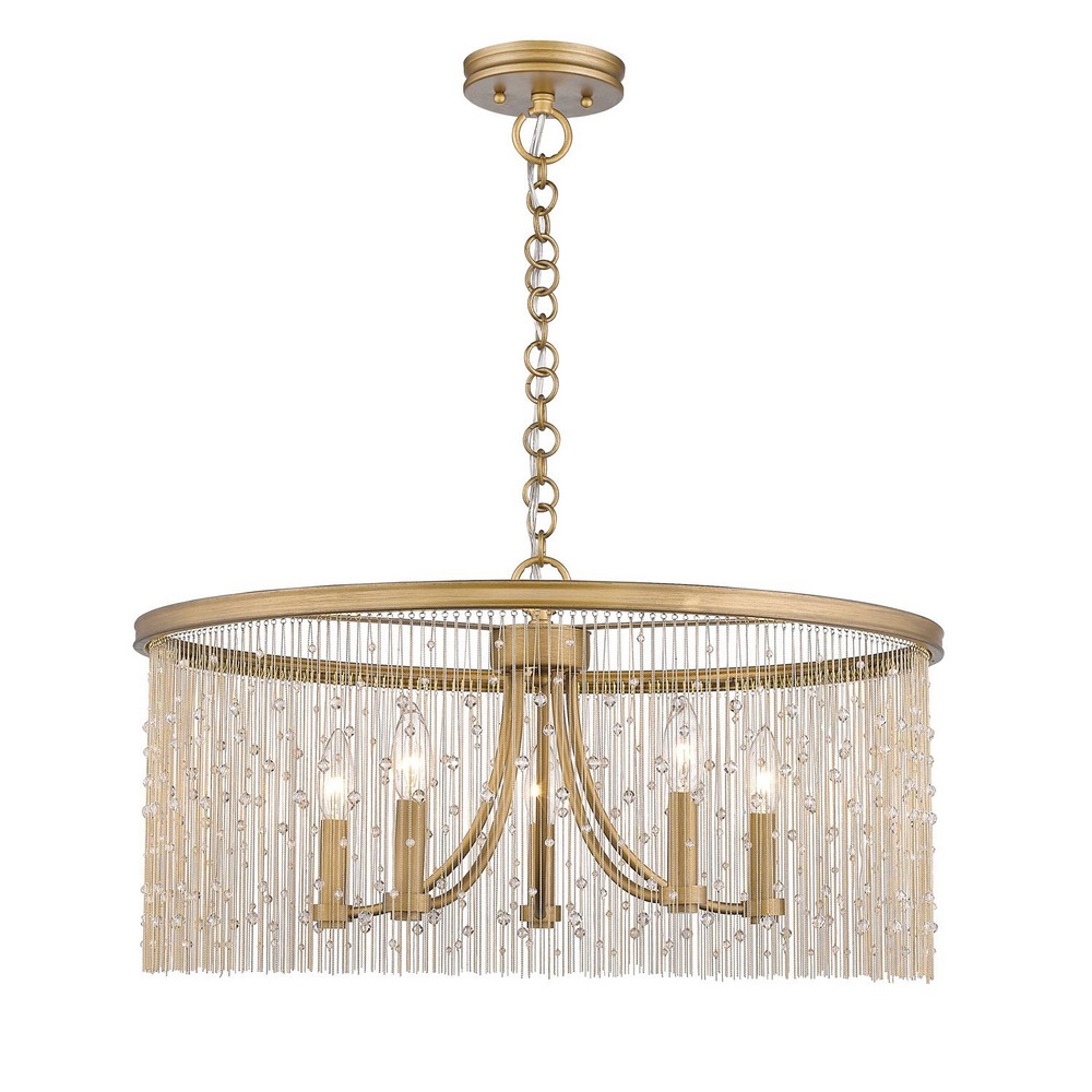 Golden Lighting-1771-5 PG-CRY-Marilyn - Chandelier 5 Light Steel in Glamour style - 12.63 Inches high by 25 Inches wide   Marilyn - Chandelier 5 Light Steel in Glamour style - 12.63 Inches high by 25 